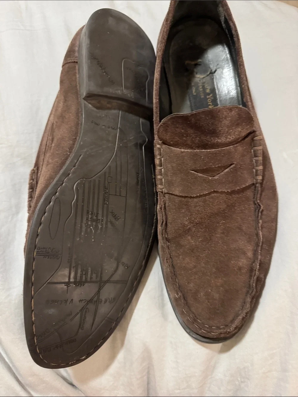 To Boot Brown Suede Penny Loafers - Men's Slip-On